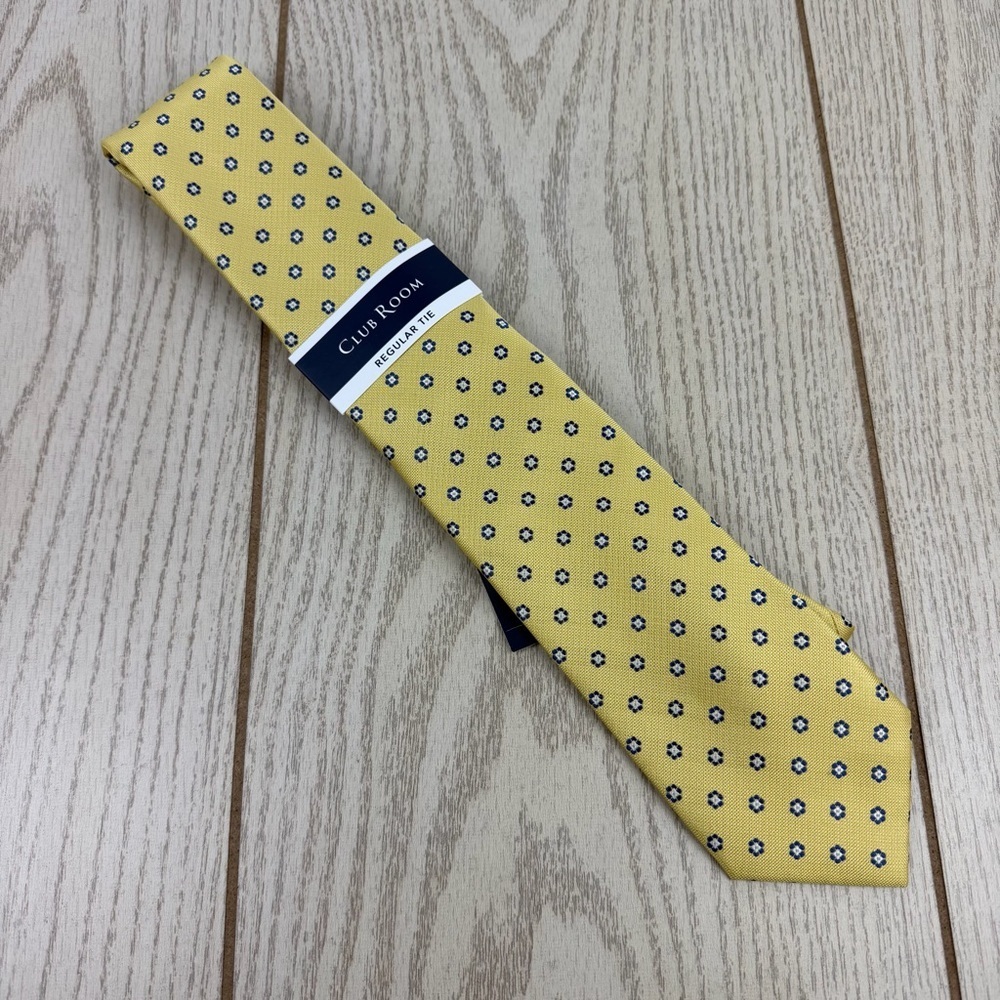 793 Club Room Men's Tie Burnell Floral 700 Yellow $55 Polyester